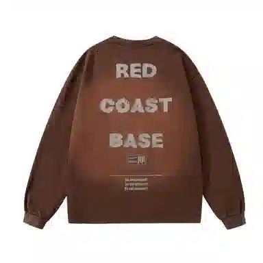 三体 复古字母印花宽松休闲渐变重磅卫衣 男女同款