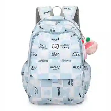 行途 书包初中生卡通印花大容量背包高中生大学生 双肩包 女款 尼龙布 多色