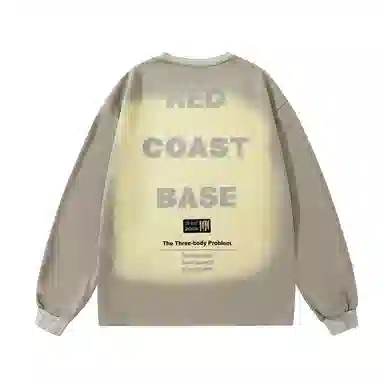 三体 复古字母印花宽松休闲渐变重磅卫衣 男女同款