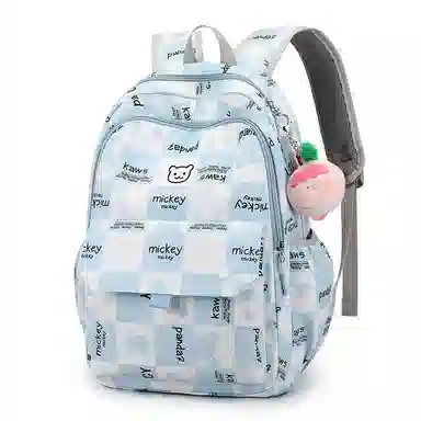 行途 书包初中生卡通印花大容量背包高中生大学生 双肩包 女款 尼龙布 多色