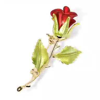 山一丸 红色玫瑰花高档情侣胸花别针 胸针 女款