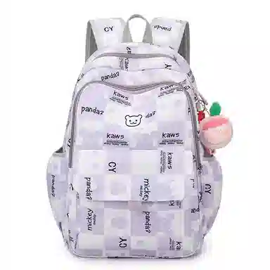 行途 书包初中生卡通印花大容量背包高中生大学生 双肩包 女款 尼龙布 多色