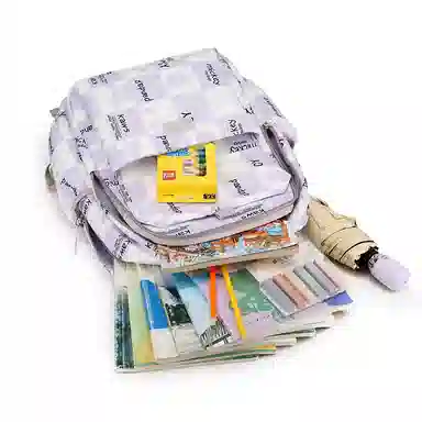 行途 书包初中生卡通印花大容量背包高中生大学生 双肩包 女款 尼龙布 多色