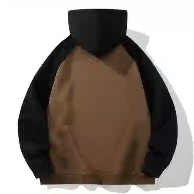 三体 文明问题系列连帽套头拼接撞色字母印花休闲宽松重磅卫衣 男女同款