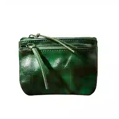 后步 小众不撞款设计复古简约小巧休闲通勤日常 头层植鞣牛皮真皮 零钱卡包 小号 男女同款情侣款 棕色、咖啡、黄色、黑色、墨绿