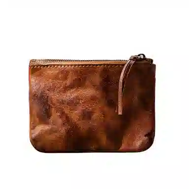 后步 小众不撞款设计复古简约小巧休闲通勤日常 头层植鞣牛皮真皮 零钱卡包 小号 男女同款情侣款 棕色、咖啡、黄色、黑色、墨绿