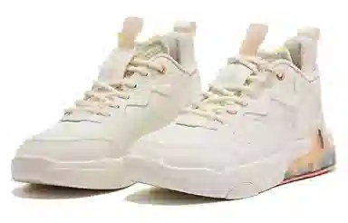 乔丹 防滑耐磨 中帮 板鞋 女款 白橙