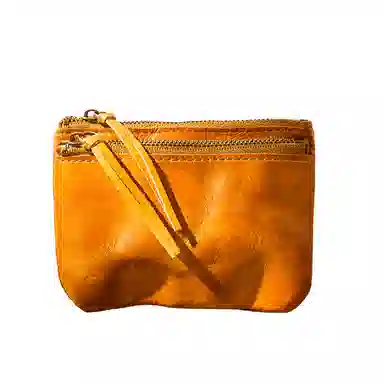 后步 小众不撞款设计复古简约小巧休闲通勤日常 头层植鞣牛皮真皮 零钱卡包 小号 男女同款情侣款 棕色、咖啡、黄色、黑色、墨绿