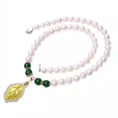 贝诗珠宝 金镶玉福袋福气满满大气新中式国潮锁骨链 淡水珍珠 珍珠项链 女款