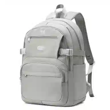 轻骑者 休闲学院风百搭大容量双肩包潮流运动初高中大学生书包电脑背包旅行包 织物 男女同款情侣款  黑色/米白/蓝色/紫色