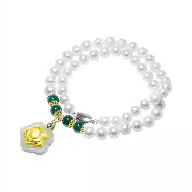 贝诗珠宝 金镶玉福袋福气满满大气新中式国潮锁骨链 淡水珍珠 珍珠项链 女款