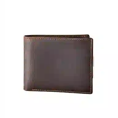 后步 原创小众不撞款设计简约复古休闲百搭通勤日常个性 头层牛皮真皮 卡包钱包 男女同款情侣款 棕色、咖啡