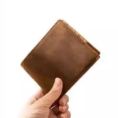 后步 原创小众不撞款设计简约复古休闲百搭通勤日常个性 头层牛皮真皮 卡包钱包 男女同款情侣款 棕色、咖啡