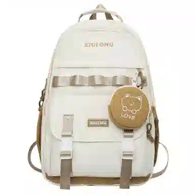 行途双肩包女款韩版百搭大容量初高中大学生书包休闲简约旅行背包尼龙多色