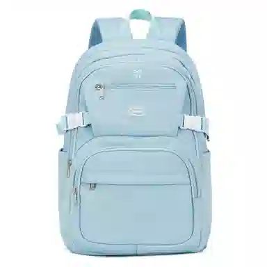 轻骑者 休闲学院风百搭大容量双肩包潮流运动初高中大学生书包电脑背包旅行包 织物 男女同款情侣款  黑色/米白/蓝色/紫色