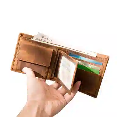 后步 原创小众不撞款设计简约复古休闲百搭通勤日常个性 头层牛皮真皮 卡包钱包 男女同款情侣款 棕色、咖啡