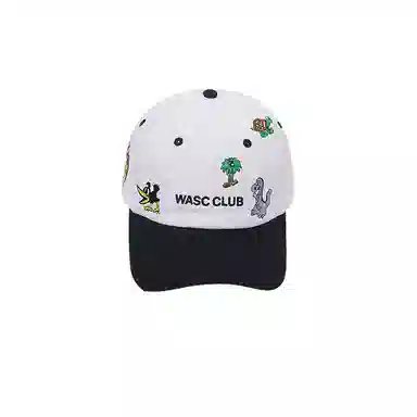 尚先生 趣味动物刺绣黑白拼色春夏韩版休闲软顶 棉 鸭舌帽 男女同款情侣款