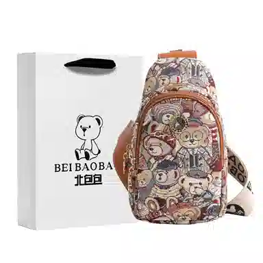 北包包 韩版潮流休闲百搭运动 织物 斜挎包胸包 常规 女款 粉色/棕色/藏蓝色