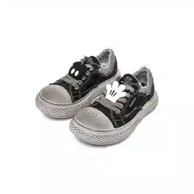 Disney x OLD ORDER Low Top Canvas Shoes Dirty Black