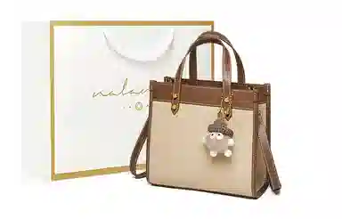 纳兰杜 小众时尚女包复古潮流气质百搭款品牌包包高级质感秋冬气质优雅手提包托特包斜挎包单肩包 牛皮 中号 女款 大象灰配棕