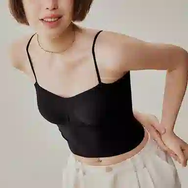 内在密码 细带背心女外穿带胸垫一体夏季薄款抹胸打底美背显瘦内搭吊带上衣