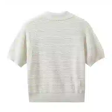 茵曼 合身条纹简约短袖针织衫 女款