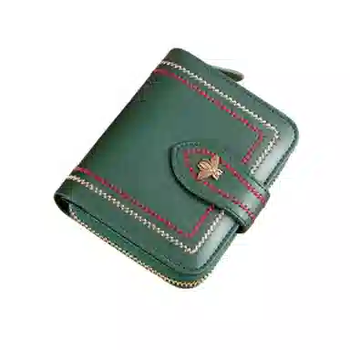 班亚奴 时尚短款精致时尚零多功能实用防盗刷 牛皮 钱包卡包 常规 女款 酒红色/黑色/绿色