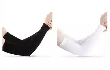 白卷 夏季户外遮阳薄款冰丝简约纯色直筒冰袖 防晒袖 男女同款情侣款