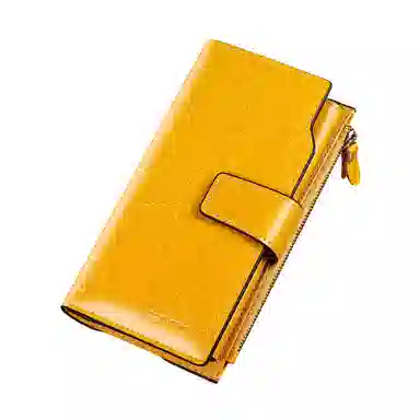 班亚奴 时尚简约精致小众设计感长款 牛皮 钱包 常规 女款 酒红色/黄色/黑色/蓝色/棕色