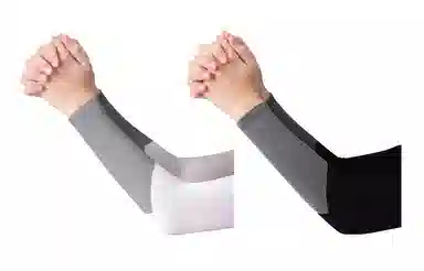 白卷 夏季防紫外线遮阳拼色直筒冰丝 防晒袖 男女同款情侣款