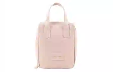 Lehuo Travel Zipper PU Makeup Bag White/Pink
