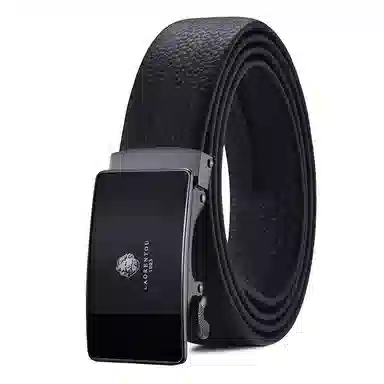 老人头 自动扣 头层摔纹 皮带 男款 黑色