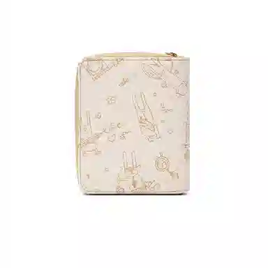 稻草人 原创设计印花高级感 牛皮 钱夹卡包零钱包 常规 女款 棕色/浅绿/浅黄色