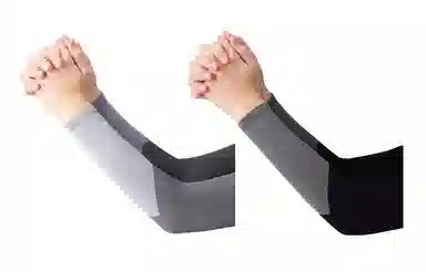 白卷 夏季防紫外线遮阳拼色直筒冰丝 防晒袖 男女同款情侣款