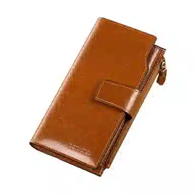 班亚奴 时尚简约精致小众设计感长款 牛皮 钱包 常规 女款 酒红色/黄色/黑色/蓝色/棕色