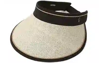 优幽兰 时尚百搭小众设计感大脸显小大头围 通勤韩版潮流休闲黑胶户外大帽檐骑车防紫外线 草编 防晒帽 女款