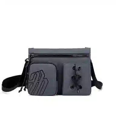 北极猎人 潮牌骑行休闲时尚 涤纶 斜挎包 男女同款情侣款 黑色/灰色/蓝色