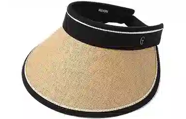 优幽兰 时尚百搭小众设计感大脸显小大头围 通勤韩版潮流休闲黑胶户外大帽檐骑车防紫外线 草编 防晒帽 女款