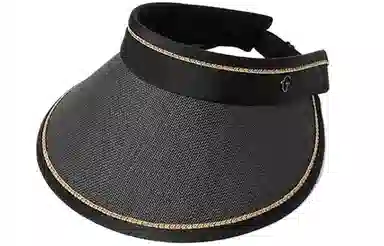 优幽兰 时尚百搭小众设计感大脸显小大头围 通勤韩版潮流休闲黑胶户外大帽檐骑车防紫外线 草编 防晒帽 女款