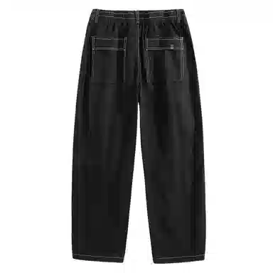 三体 纯色简约拉链美式复古高街潮牌时尚百搭舒适基础款日常学生多巴胺宽松直筒日系户外工装机能风户外防风速干休闲裤 男女同款