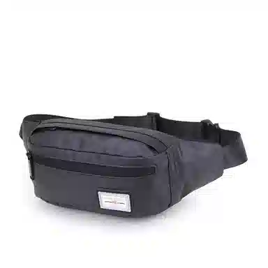 北极猎人 日常通勤大容量 牛津布 斜挎胸包腰包 常规 男女同款情侣款 黑色