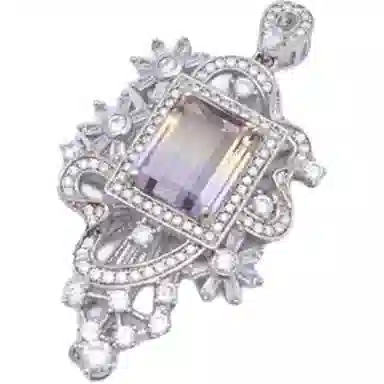 阿黛丽 紫黄晶 水晶 玉石吊坠 女款