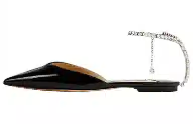 Jimmy Choo Crystal Patent Flats Black