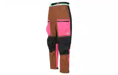 中国李宁 拼接束脚大口袋休闲裤 男款 玳瑁褐