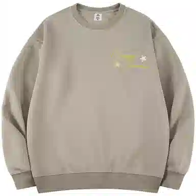 蜡笔小新 卡通线稿小新星星签名字母印花休闲宽松套头圆领卫衣 男女同款