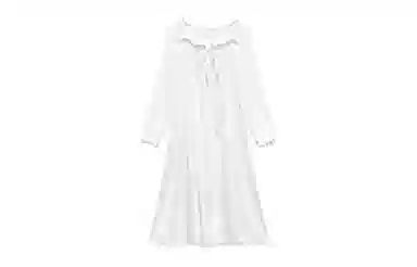 橡柠派 法式简约宫廷风蕾丝花边可爱韩版睡裙 女款 象牙白