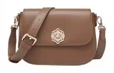 意尔康 时尚质感百搭通勤复古风 合成革 单肩斜挎包 小号 女款 棕色