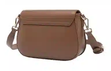 意尔康 时尚质感百搭通勤复古风 合成革 单肩斜挎包 小号 女款 棕色