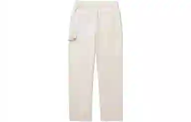 中国李宁 纯色直筒宽松休闲裤 男款 云母灰