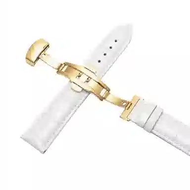 万晨 头层小牛皮表带亮面真皮女款漆面牛皮防水 适配飞亚达 欧利时 铁达时 美度男女同款真牛皮表带手表改装蝴蝶扣 手表表带